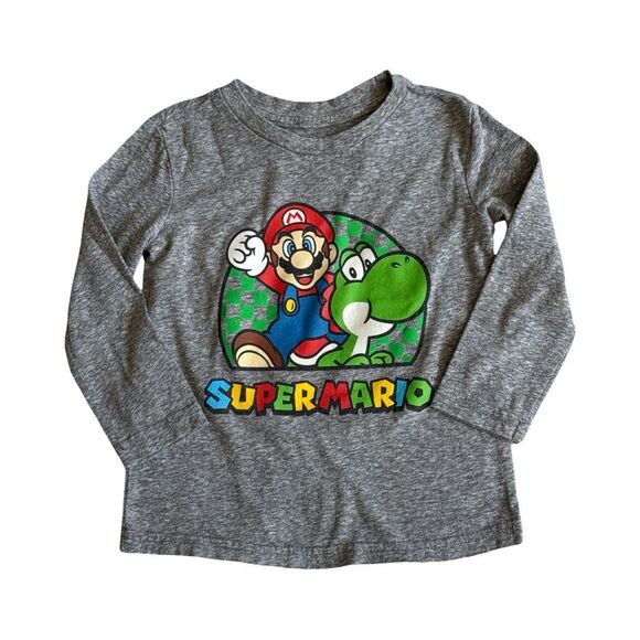 JUMPING BEANS SUPER MARIO SHIRT. HEATHER GRAY - Picture 1 of 4